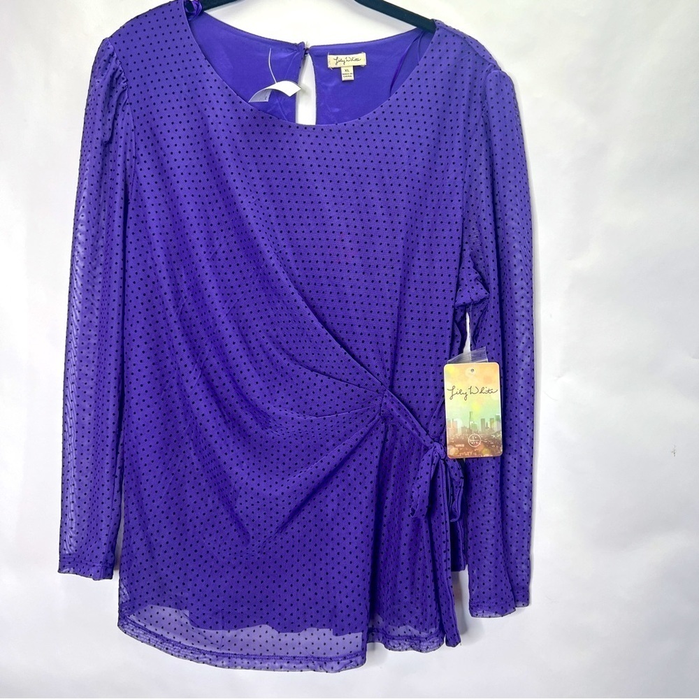 NWT Purple Polka dot blouse women’s size xl